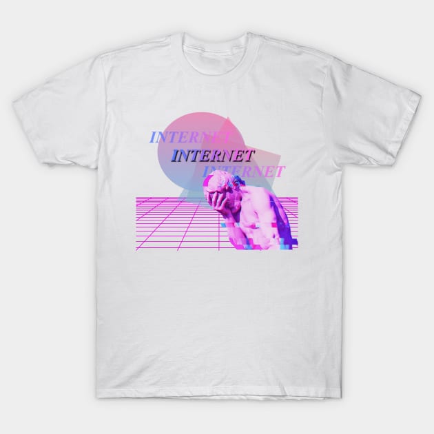 The Internet Was A Mistake-Vaporwave T-Shirt by valival